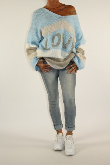 Trui love blauw 2