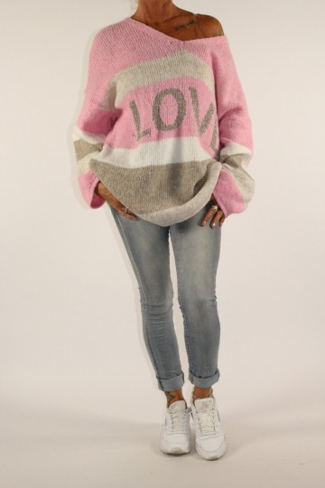 Trui love roze