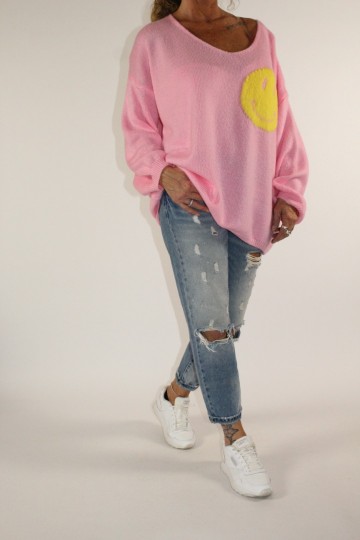 Trui smile roze 3
