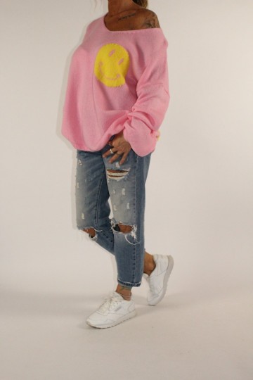Trui smile roze