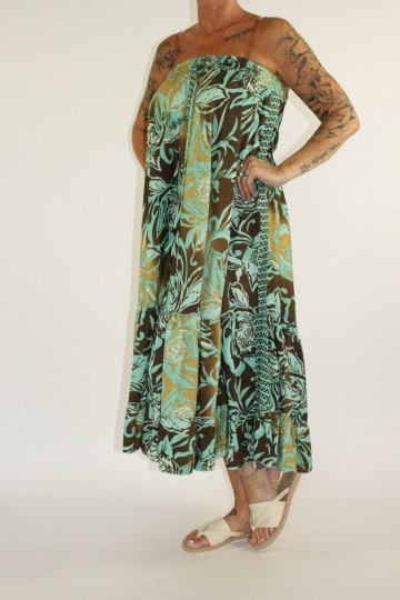 Vintage rok gia turquoise bruin 2